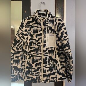Columbia Womans' Black and Cream Patterned Puffer Jacket Size Medium